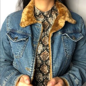 Vintage Moutif fur lined jean jacket